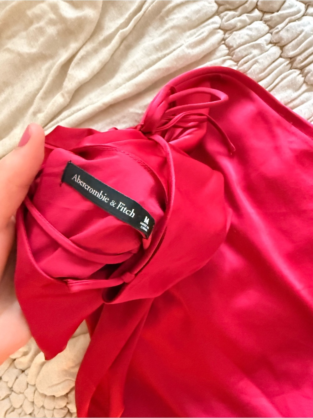 Abercrombie and Fitch Sz Medium Hot Pink Slip Dress - Picture 4 of 4